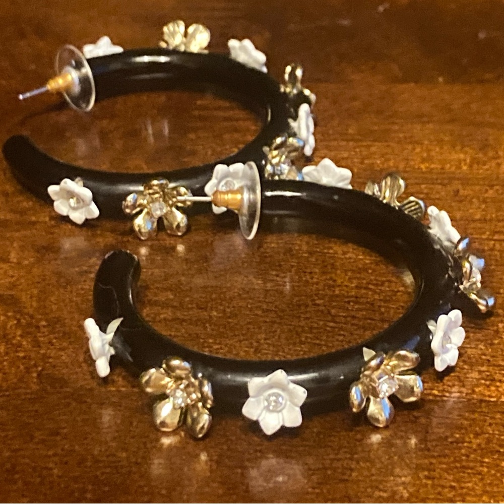 Floral Hoop Earrings